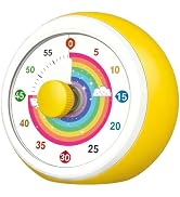Noubnea Kids Visual Timer, 60-Minute Silent Countdown Clock with Rainbow Disk, Visual Timer for K...