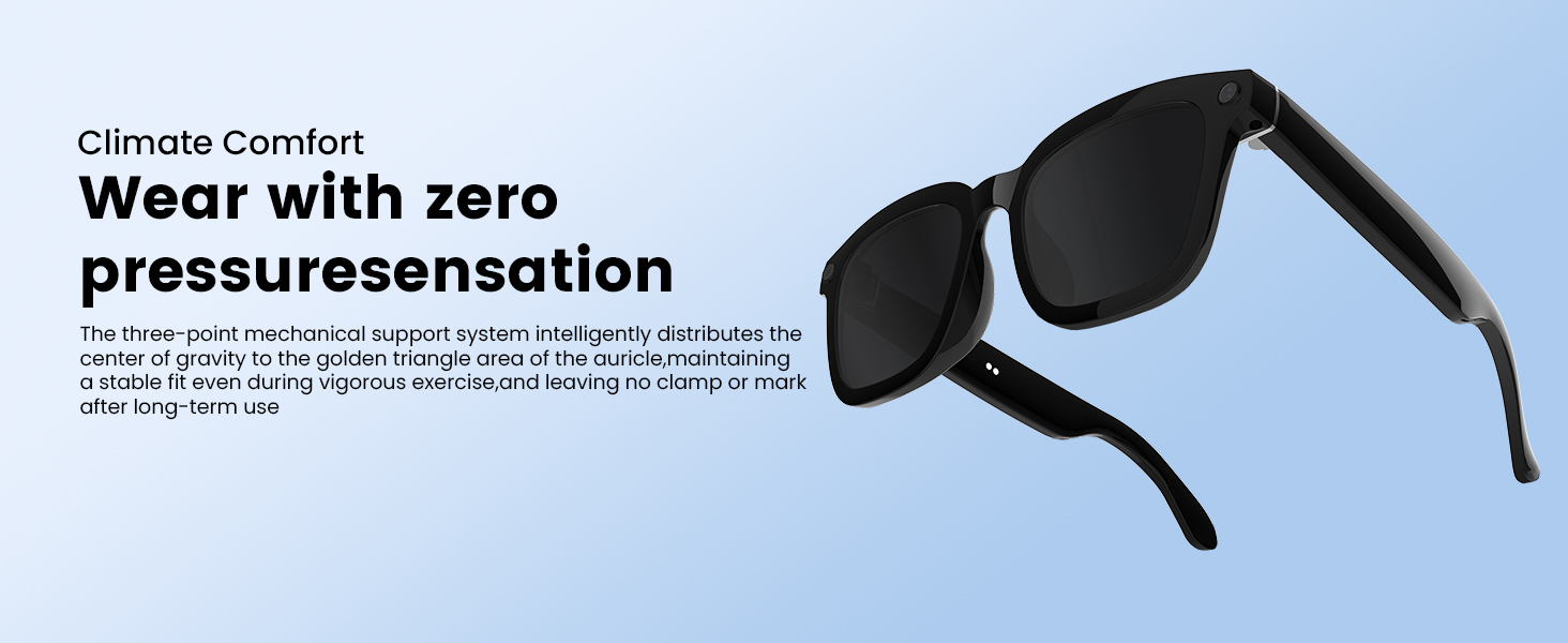Translation Bluetooth Sunglasses with Polarized Lens, Anti-Shake, Voice, Calling, Waterproof
