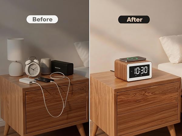 alarm clock phone charger Bluetooth speaker