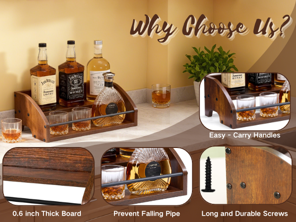 Coffee Syrup Rack Organizer, Mini bar, Liquor Cabinet – Small Counter Storage