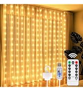 DomeStar 300 LED Fairy Lights, Waterproof Curtain Christmas String Lights Indoor with 8 Modes Rem...