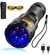DARKBEAM UV Flashlight 365nm Black Light, 6xLED Quad-core Rechargeable Powerful Blacklight 80W Wo...