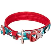 TRUE LOVE Floral Dog Collar Camouflage Adjustable Buckle Soft Padded Cotton Comfy Neck No Choke B...