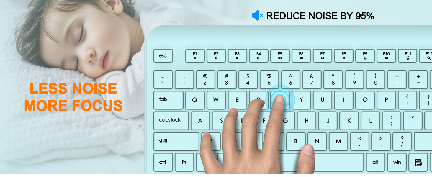 Wireless Keyboard and Mouse Combo Full Size Silent Ergonomic Keyboard Mouse Cordless Mouse Keyboard
