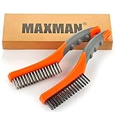 Wire Brush Set,Heavy Duty Carbon Steel and Stainless Steel Wire Scratch Brush for Cleaning Rust w...