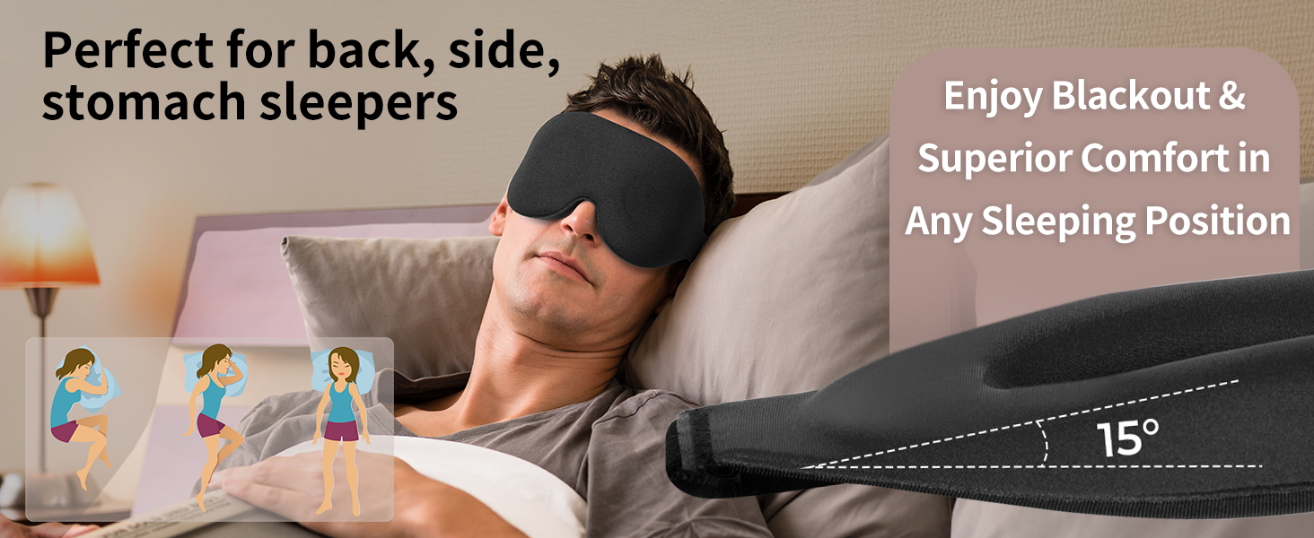 sleep mask for side sleeper back stomach light-blocking sleeping eye mask 3D night blindfold