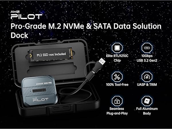 AMZPILOT SD05 Pro m.2 to usb adapter with RTL9210C chip for high speed data transfer