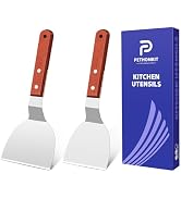 Metal Spatula Set for Cast Iron Skillet, Wide Griddle Stainless Steel Spatula Flipper Turner Uten...