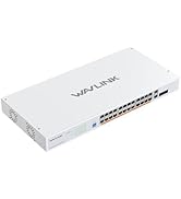 WAVLINK 28-Port Full Gigabit Switch with 24xPoE+ @ 250W, 2xSFP, 2xGigabit Ethernet Uplink, Suppor...