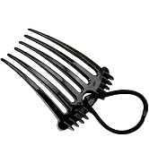 Black Bandette Comb, Comb with Elastic Band, Ponytail Bump It Up Volume Inserts Combs Fluffy Hair...