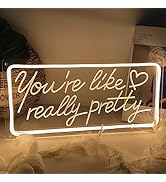 SYLHOME You're Like Really Pretty Led Neon Light Sign USB Gorgeous Girls Bedroom Kids Room Wall D...
