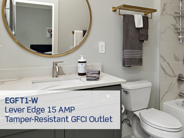 EGFT1-W - 15 Amp Lever Edge Tamper-Resistant GFCI Outlet