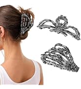 Sightor 2PCS Spider Hair Clips Goth Hair Accessories Hiphop Metal Claw Clip | Black Spider Web Sk...