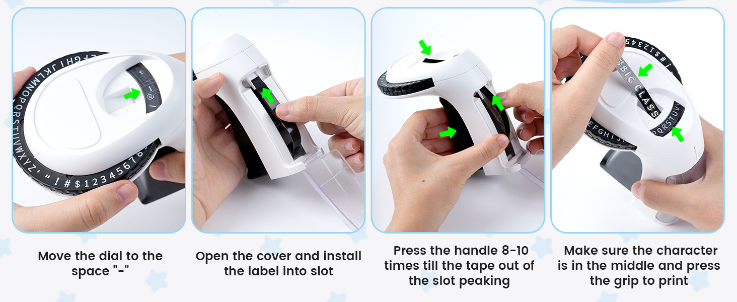 cute old school embosser small handheld printer label-maker lable étiqueteuse waterproof labeller