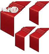 4 Pack Table Runner, 12x108in Satin Disposable Tabletop, Washable Bright Silk and Smooth Fabric, ...