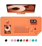 Niniubye Desk Pad, 23.6" x 13.8" PU Leather Non-Slip Desk Mat Large Mouse Pad for Desktop, Waterp...