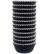 Eoonfirst Mini Foil Cupcake Liners Muffin Paper Baking Cups 300 Pcs (Black)