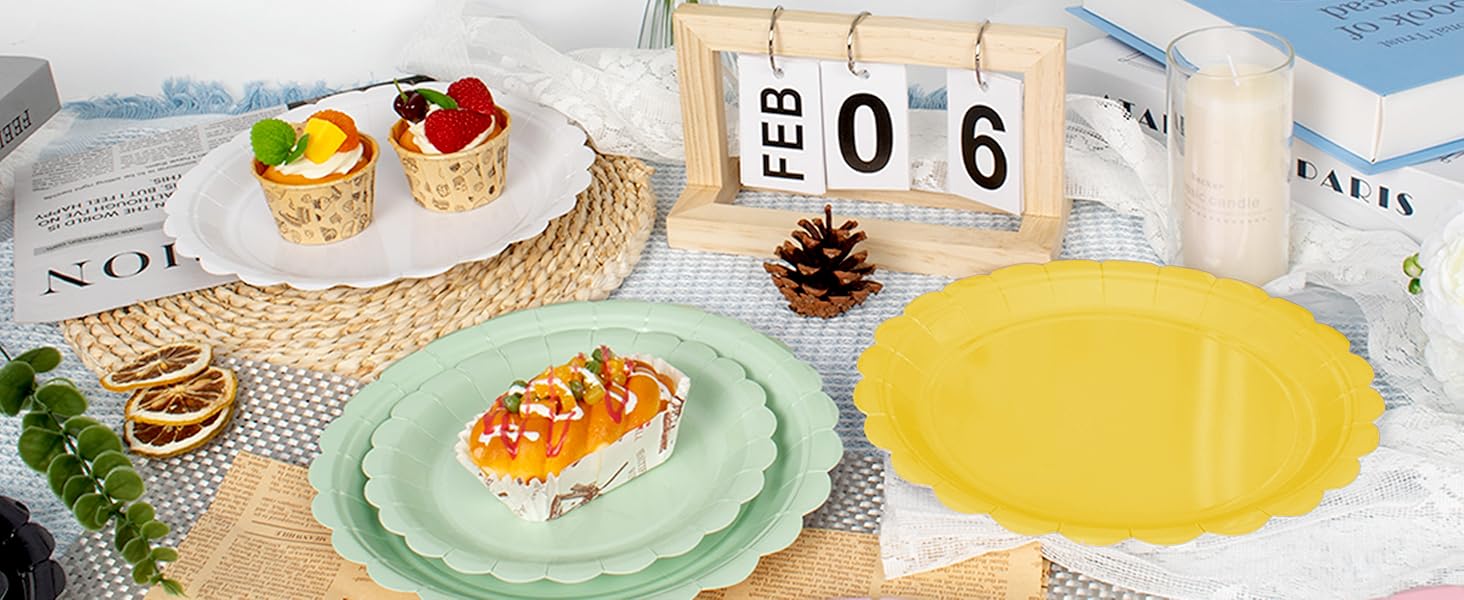 7 9 inch dessert dinner disposable paper plates red yellow green white black pink blue
