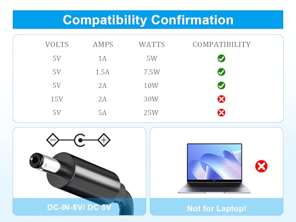 only works with DC 5V devices
