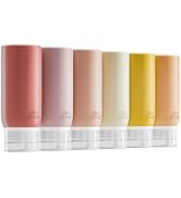 6 Pack Travel Bottles for Toiletries - TSA Approved 3oz Leakproof Travel Size Containers, BPA Fre...