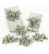 HUIHUANG Sage Green Bows for Gift Wrapping Self Adhesive Sage Velvet Christmas Gift Bows Burst Cu...