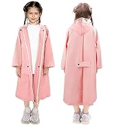 LAMA Kids Raincoat with Hood, Lightweight Raincoat for Girls, Kid Long Rain Jacket