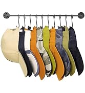 Kruodop Hat Rack for Wall Baseball Cap Organizer Hanger with 10 Clips and 10 S hooks, Black Moder...