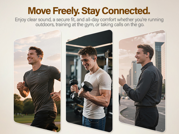 Wireless Open Ear Headphones for Running, Gym, Cycling, Office, Walking and Daily Commuting