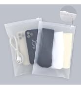 50Pcs Swimsuit Organizer Bags 6x9 inch Frosted Zipper Plastic Bags for Travel Storage Clear Appar...