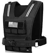 BAGAIL Weighted Vest Men, 20lb/30lb/40lb Adjustable Weight Vest for Woman with Removable Iron Wei...