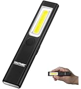 HAUTMEC Pocket EDC Flashlight Rechargeable 200 Lumens Slim Flat Flashlight Magnetic 3 Modes Mini ...