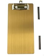 Banjiang Mini Stainless Steel Magnetic Clipboards,4×8 Gold Clipboard A7 Size,Metal Clip Board wit...