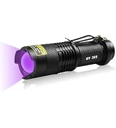 EOWCO 395nm UV Flashlight, Mini Ultraviolet Flashlight Detector for Pet Urine Stains, Small Black...