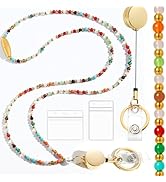Toykee Lanyards for Id Badges and Keys for Women Teacher - Colorful Beaded Card Holders
