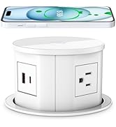 ANNQUAN Pop Up Outlet for Countertop with 20W USB-C,4.7inch Pop Up Power Outlet,15W Wireless Char...