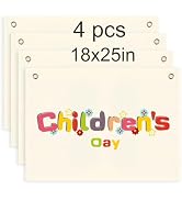 4 pieces sublimation blank canvas banner hanging flag banner for nursery wall decor for kids room...