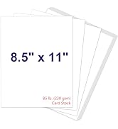 White Cardstock 8.5 x 11, 230gsm Cover Cardstock Paper, 85 Lb Heavy Card Stock for Printer, Card ...