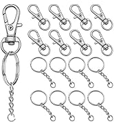 150Pcs Swivel Snap Hook Set,Stainless Steel Split Key Rings with Chain and Jump Rings Bulk for Ke...