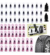 60 PCS Tire Repair Kit with Rubber Nails, Fast Self-Service Tire Plugs Kits Rubber Studs, Tire Pl...
