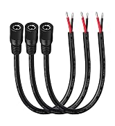 16AWG DC5525 Power Cable, 5.5mm x 2.5mm Female Barrel Plug Connector, 0.8ft DC Power Cord for CCT...
