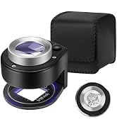45X Jewelry Magnifier with 6 Light, Desktop Portable Coin Magnifier Sewing Magnifing Glass for Te...