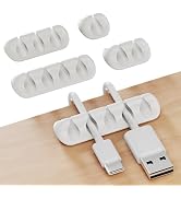 GLUIT Adhesive Desktop Cable Organizer Versatile Cord Holders Wire Clips and Cable Holder Cord Or...