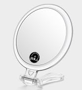 OMIRO Hand Mirror, Double-Sided 1X/20X Magnifying Foldable Makeup Mirror for Handheld, Table and ...