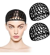 2 PCS Hair Nets for Sleeping,Crochet Mesh Wrap Caps for Silk Press, Curly Hair & Wig Protection,S...