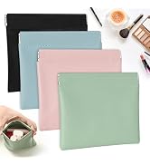 Ruetail 4 Pcs Small Leather Pocket Cosmetic Bag for Purse Waterproof Mini Makeup Bag for Women Sm...