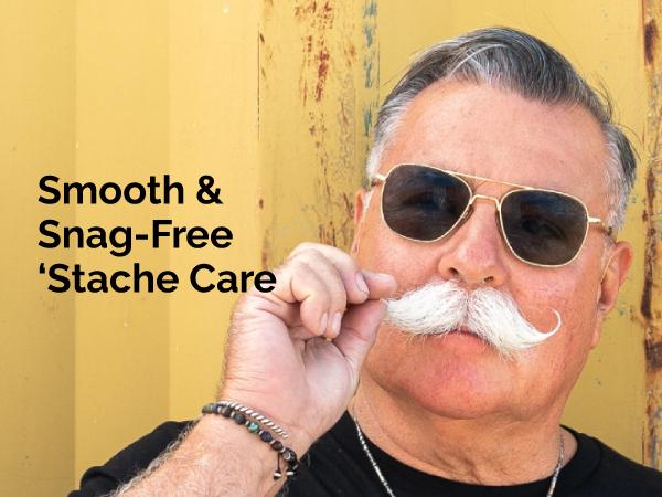 Mens folding large mustache comb snag and static free for all mustache and beard types