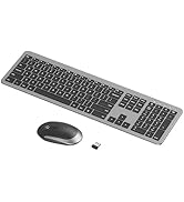 seenda Wireless Keyboard and Mouse Combo, Rechargeable Quiet Keyboard Mouse, Sleek and Ultra Thin...