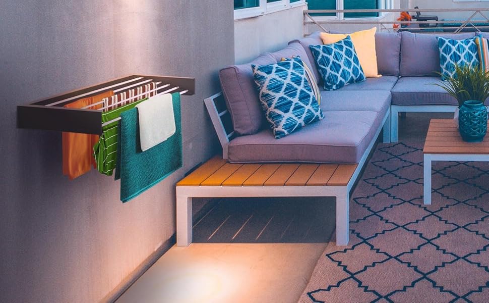 outdoor patio balcony clothes drying rack