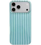EYZUTAK Simple Vertical Stripes Case for iPhone 17 Pro Max, Blue Stripe | Cute Aesthetic Striped ...