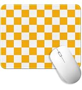 Yellow Checkered Mouse Pad Cute Mouse Pads Laptop Computer Mouse Mat | Kawaii Aesthetic Gaming Wi...